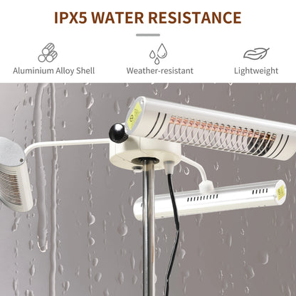 Electric Patio Heater, 3 Heating Panels, Infrared Remote, Silver Electric Tower Heaters at Gallery Canada