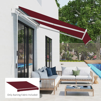 9' x 8' Outdoor Sunshade Canopy, Retractable Awning, UV Protection, Wine Red Awning Fabric Replacement at Gallery Canada