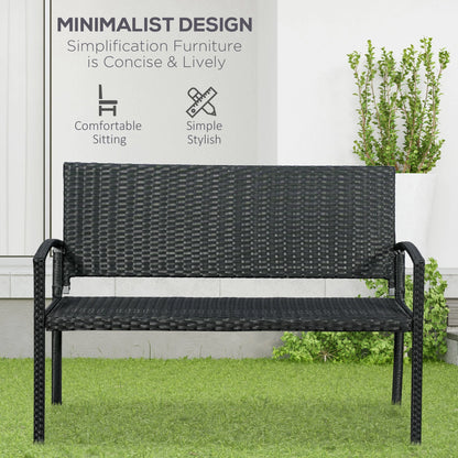 Rattan Wicker Loveseat, Garden Bench, Hand Woven, Portable, Black Patio Chairs at Gallery Canada