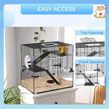 Hamster Cage, Gerbil Cage with Glass Basin, Small, Black Hamster Cages at Gallery Canada