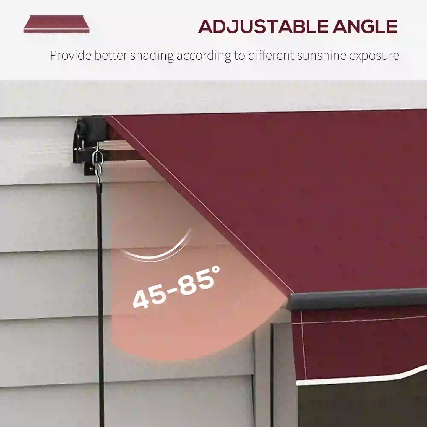 13' x 10' Retractable Awning, UV Resistant Sunshade, Wine Red Window Awnings at Gallery Canada