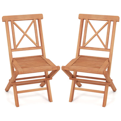Chaises de patio pliantes (lot de 2), soutien dorsal de jardin, teck