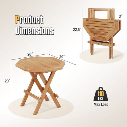 Teak Wood Octagon Coffee Table, X-Shaped Legs, Slatted Tabletop, Natural Patio Coffee Tables at Gallery Canada