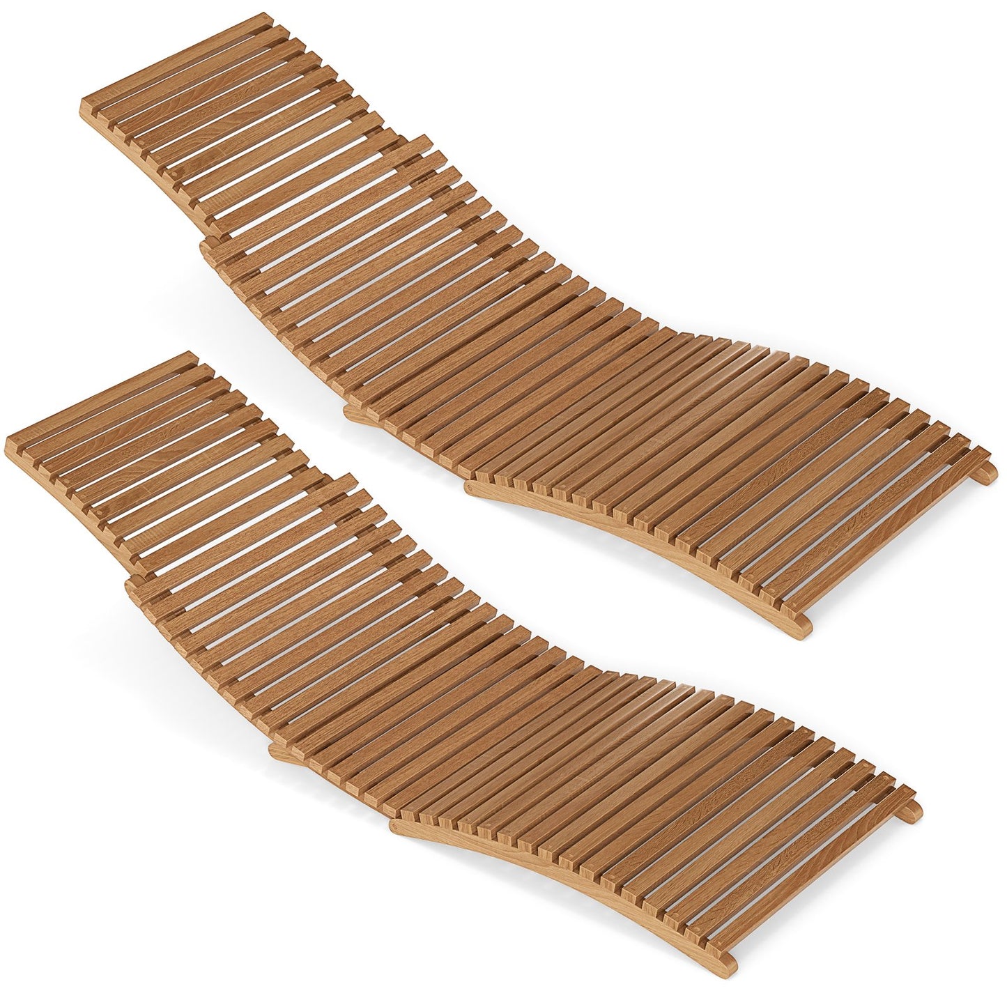 Teak Wood Patio Folding Chaise Lounge Chair with Slatted Seat-2 Outdoor Chaise Lounges Options at Gallery Canada