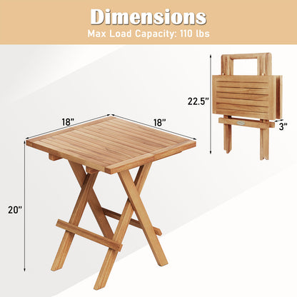 Teak Wood Square Coffee Table, X-Shaped Legs, Slatted Tabletop, Natural Patio Coffee Tables at Gallery Canada