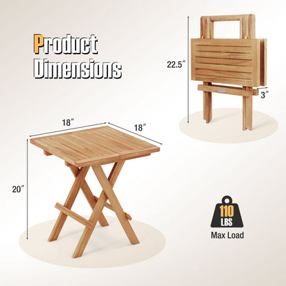 Teak Wood Square Coffee Table, X-Shaped Legs, Slatted Tabletop, Natural Patio Coffee Tables at Gallery Canada