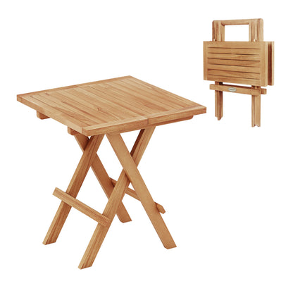 Teak Wood Square Coffee Table, X-Shaped Legs, Slatted Tabletop, Natural Patio Coffee Tables at Gallery Canada