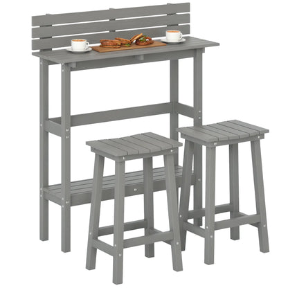 3 Piece Patio Bar Set, 43"H Table, 2 Stools, Balcony, Backyard, Porch Bistro Sets at Gallery Canada