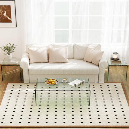 Ensemble de table basse en verre trempé de 3 pièces, transparent