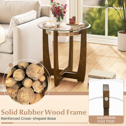 Tempered Glass Coffee Table Set, 3-Piece, Walnut Coffee Tables at Gallery Canada