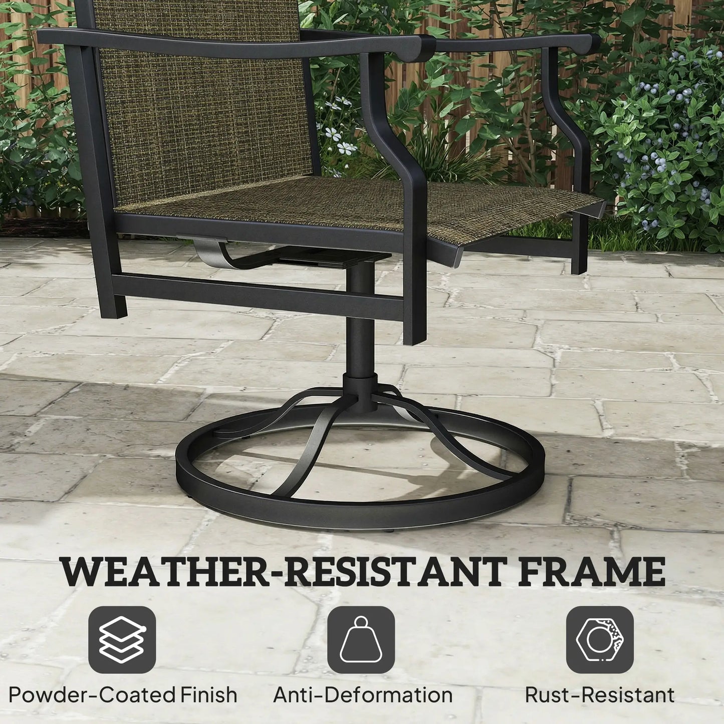 Swivel Rocker Outdoor Chair Set Of 2, High Back, Brown Bistro Sets at Gallery Canada