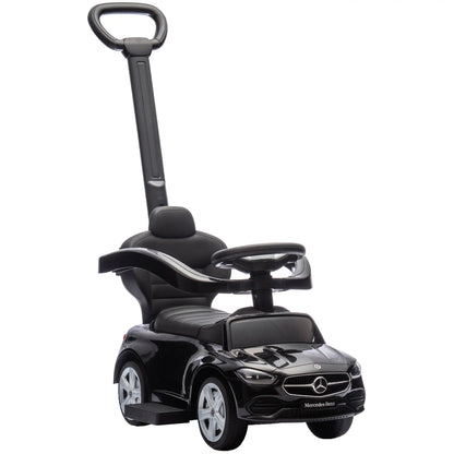 2-in-1 Sliding Walking Car for Toddlers, Black
