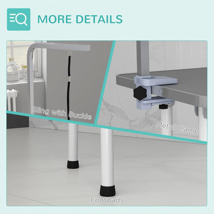 Foldable Pet Grooming Table, Adjustable Arm, Non-Slip, Grey Dog Grooming Tables at Gallery Canada