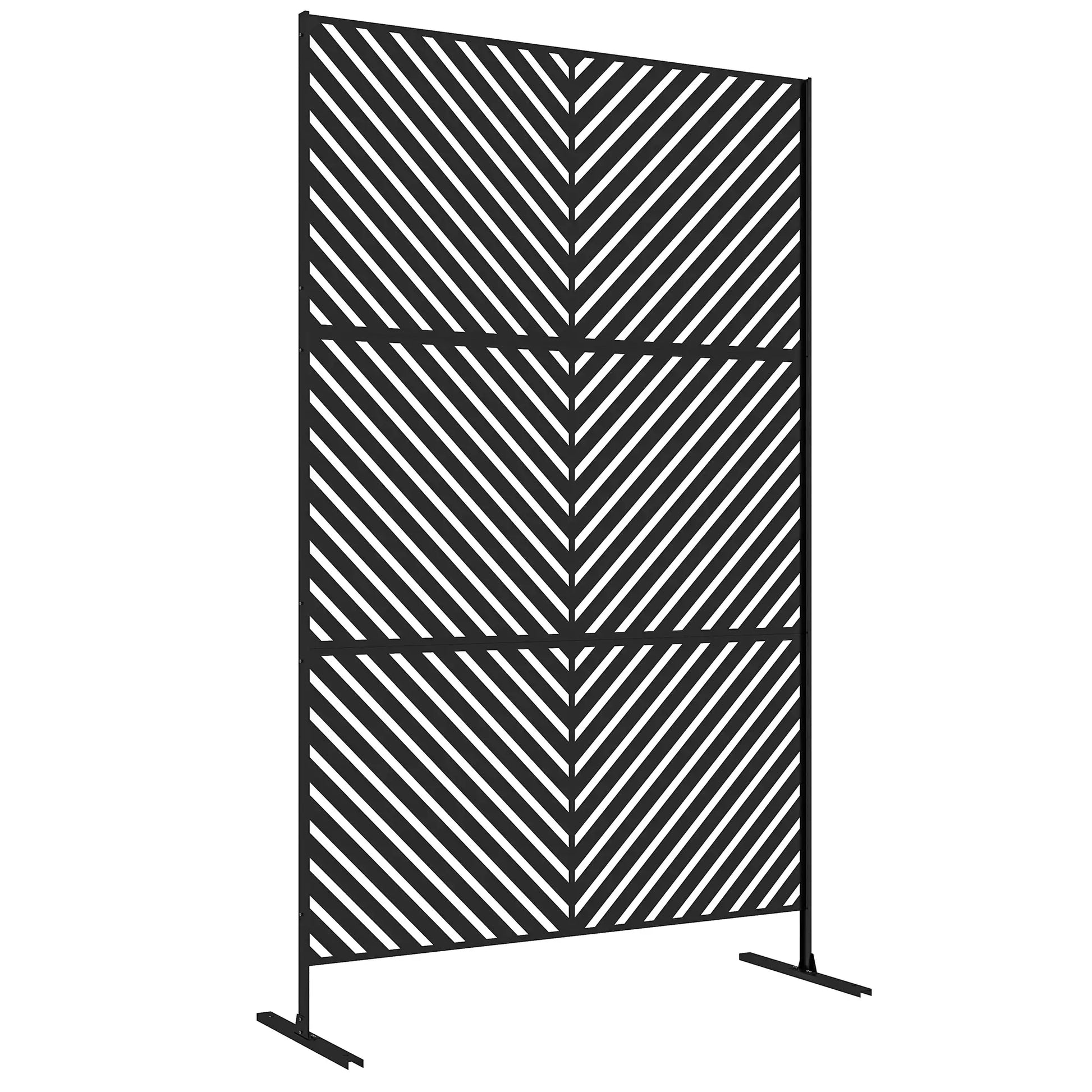 6.5FT Metal Privacy Screen, Triangle Style, Black Side Awnings at Gallery Canada