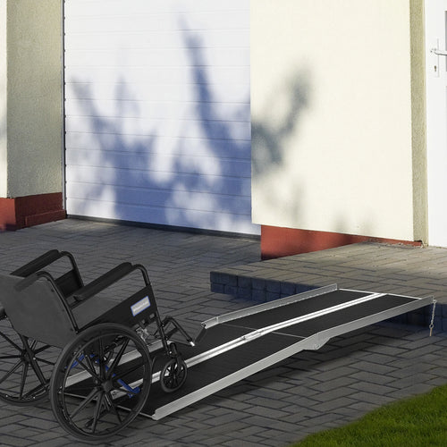 8ft Foldable Wheelchair Ramp, Non-Skid, Portable Aluminium