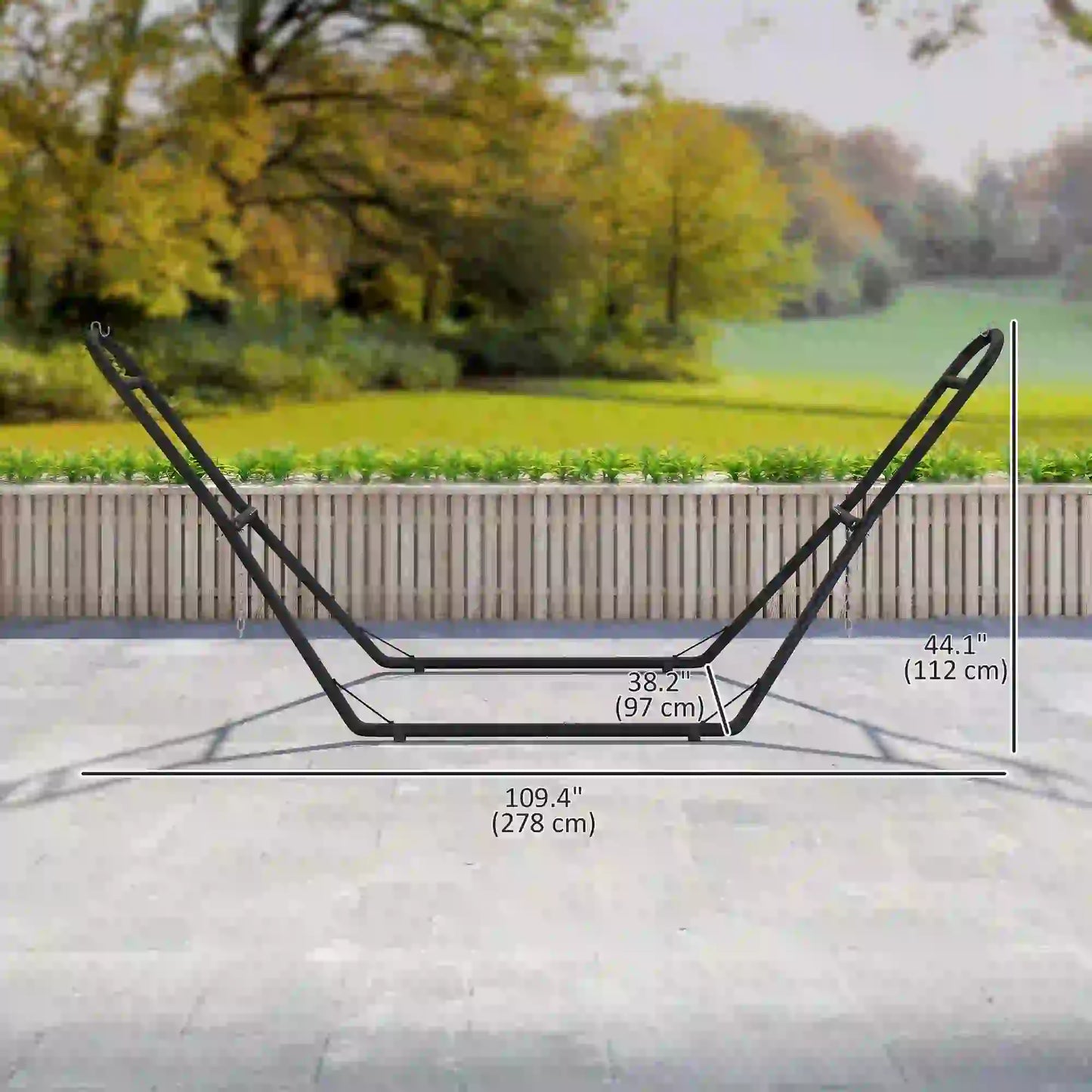 Steel Hammock Stand, Adjustable Height, 109.4", Black Hammock Stands at Gallery Canada