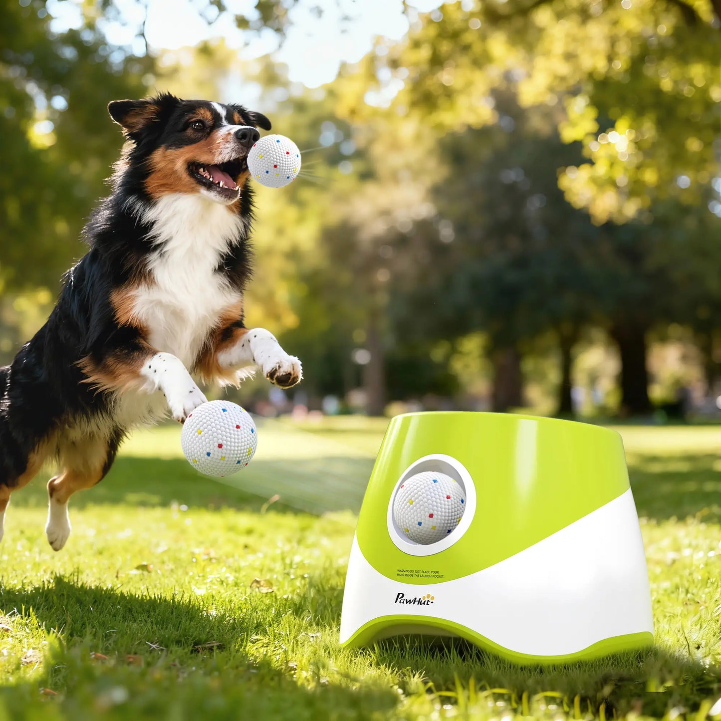 Automatic Dog Ball Launcher, 2.3" 5 Tennis Balls, 3 Distance Settings, Green Dog Agility Training Equipment at Gallery Canada