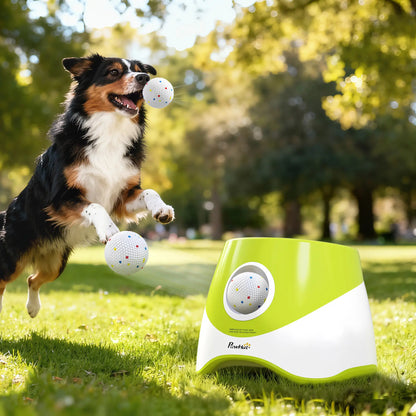 Automatic Dog Ball Launcher, 2.3" 5 Tennis Balls, 3 Distance Settings, Green Dog Agility Training Equipment at Gallery Canada