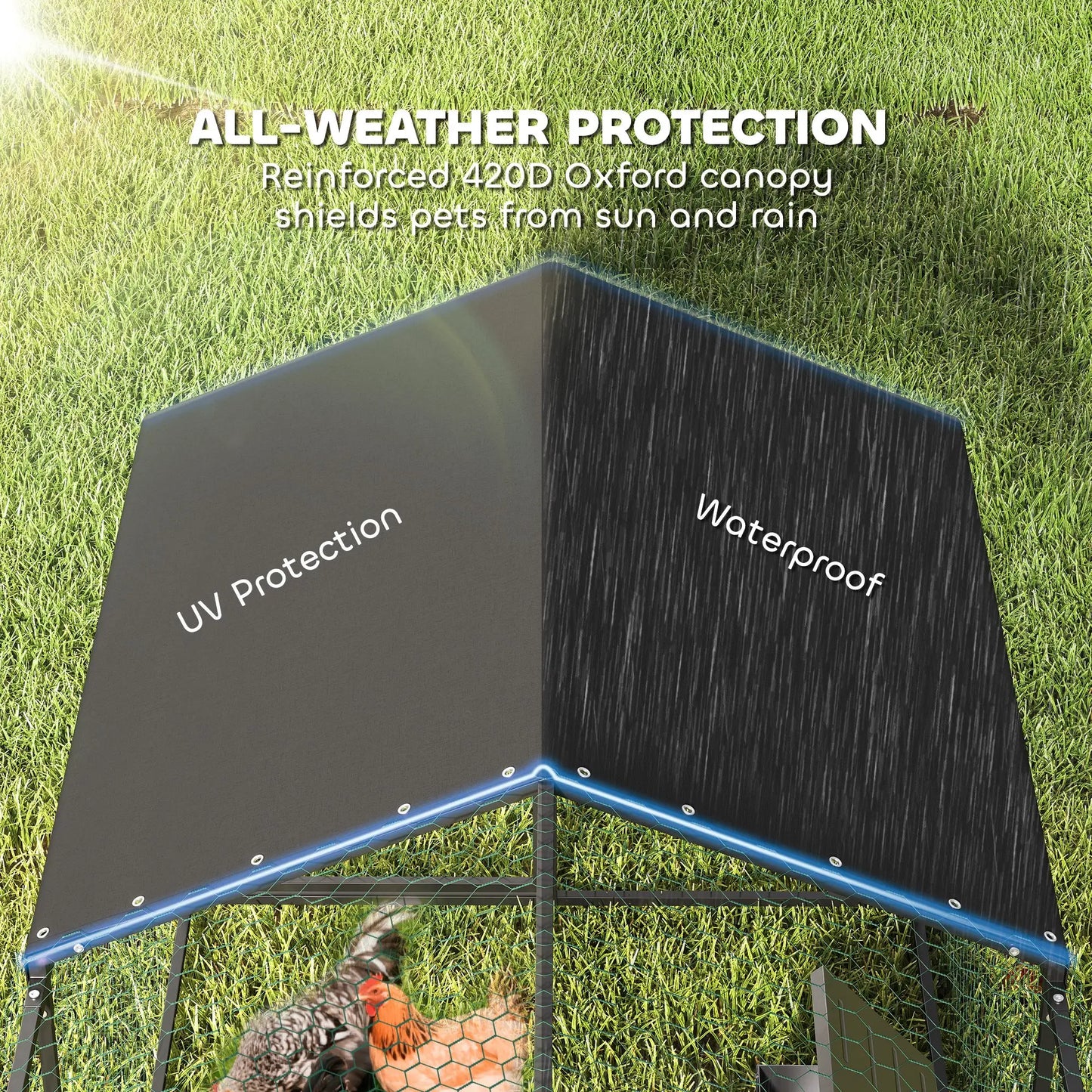 Large Metal Chicken Coop, Waterproof Cover, 3-5 Poultry, Outdoor Cage Chicken Coops at Gallery Canada