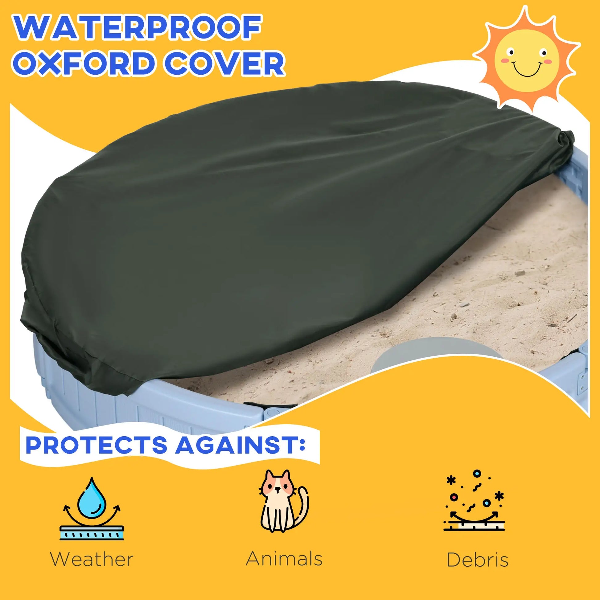 Kids Outdoor Sandbox with Cover, 3-12 Years, Light Blue Sandboxes & Accessories at Gallery Canada