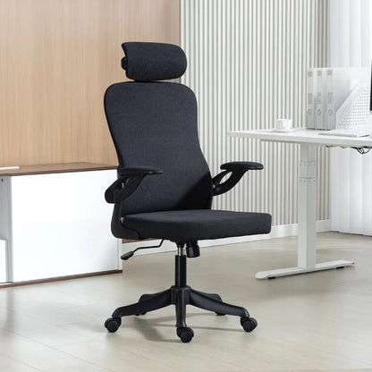 Ergonomic Office Chair, Adjustable Lumbar Support, Headrest, Flip-up Armrests, Black Task Chairs at Gallery Canada