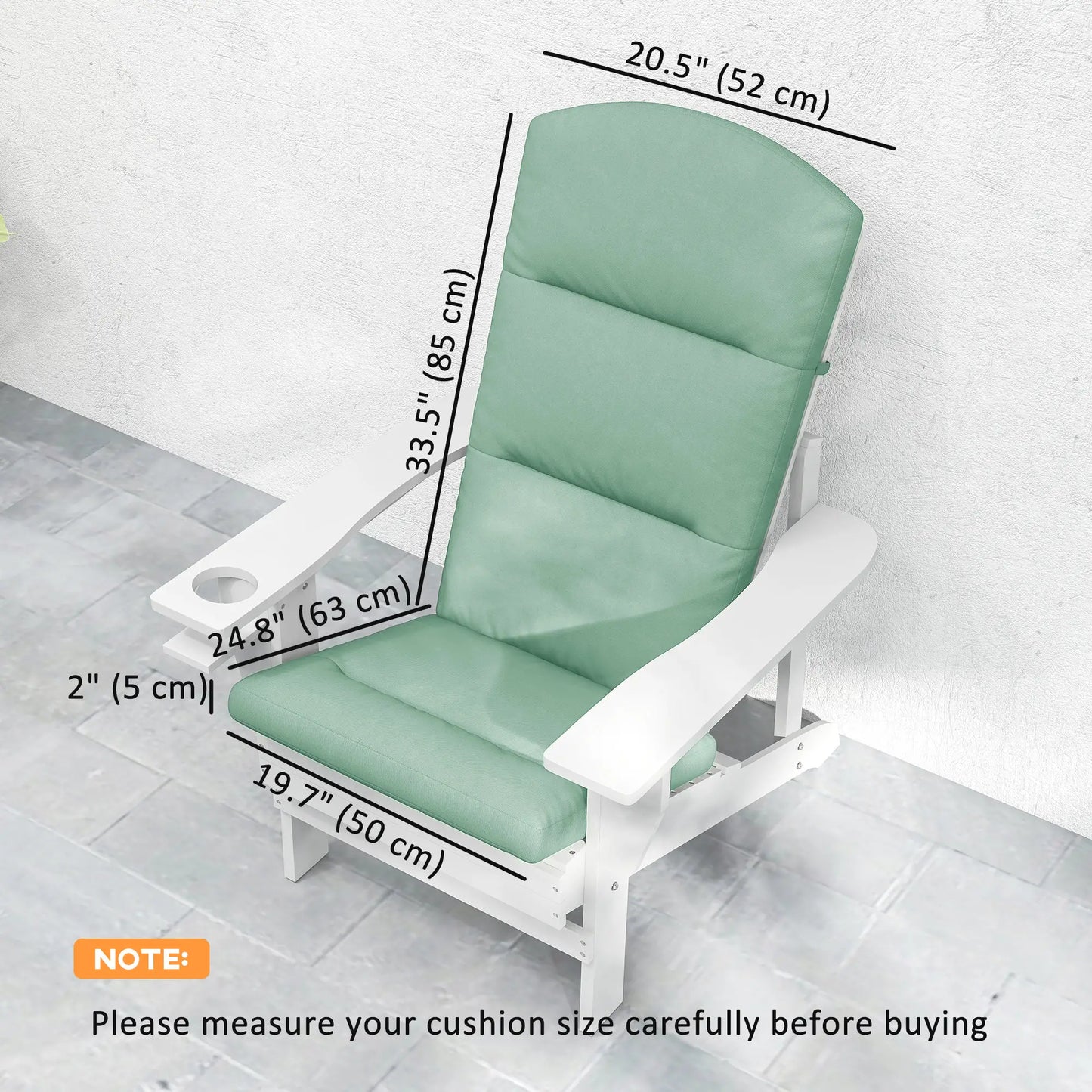 Adirondack Chair Cushion, with Back and Ties, Green Patio Chair Cushions at Gallery Canada