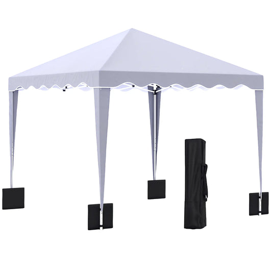 10' x 10' Pop Up Canopy Tent, Adjustable Height, Carry Bag, White Pop Up Canopies White at Gallery Canada