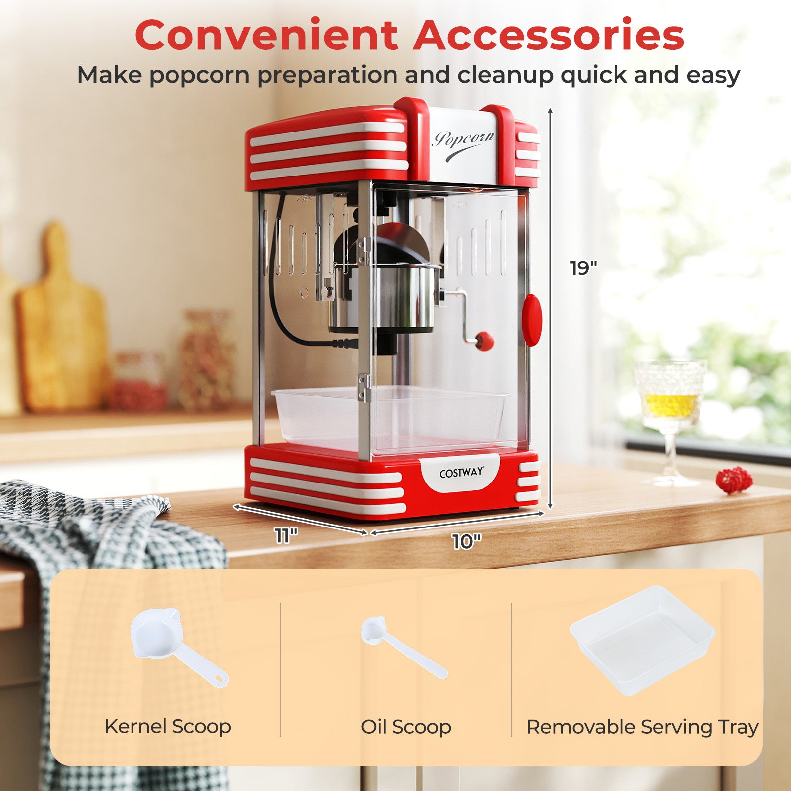 Countertop Popcorn Maker, Stainless Steel Kettle, Red Small Appliances at Gallery Canada