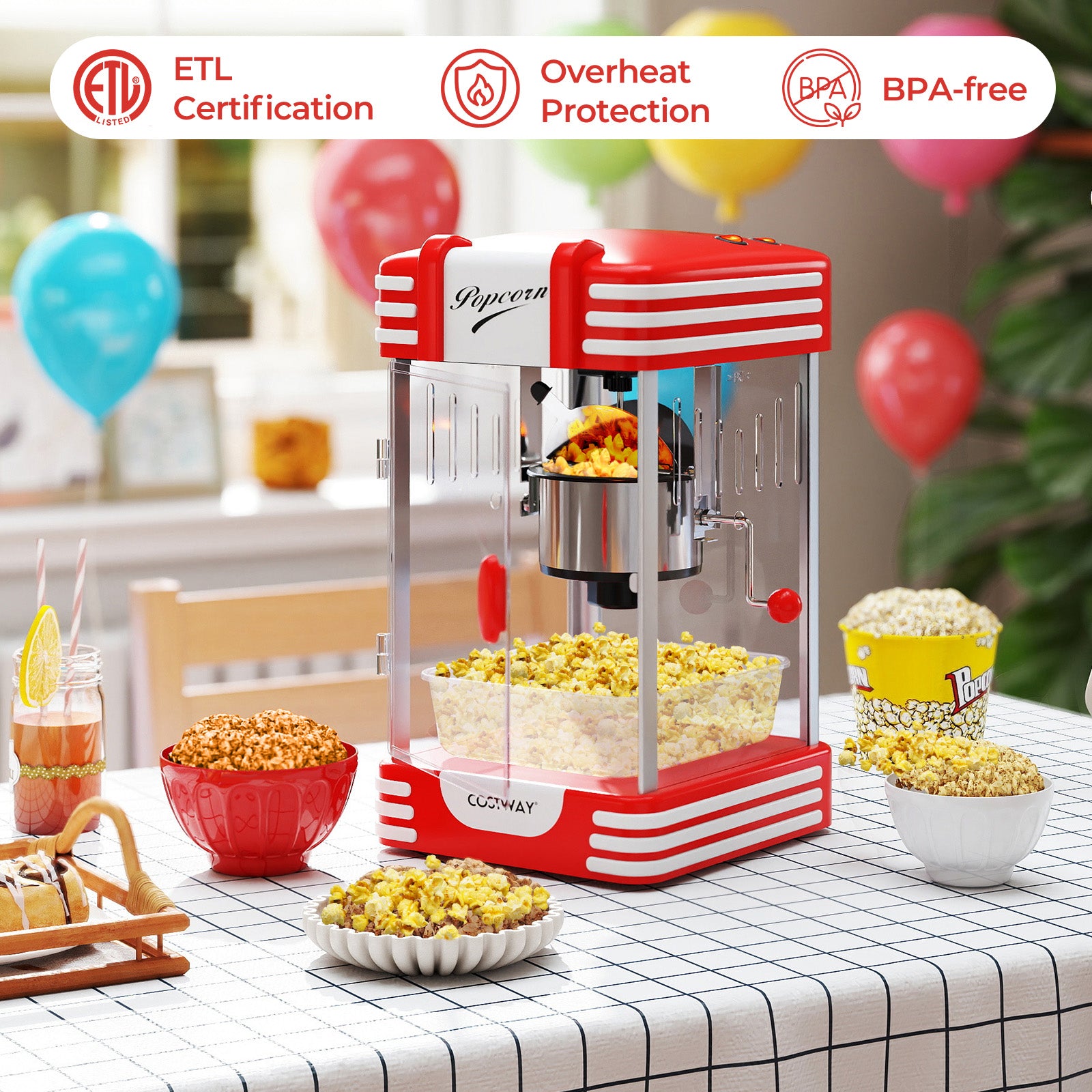 Countertop Popcorn Maker, Stainless Steel Kettle, Red Small Appliances at Gallery Canada