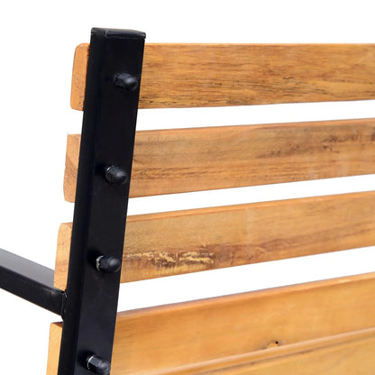 48"L Wooden Garden Bench, Outdoor Patio Loveseat, Steel Frame Outdoor Benches at Gallery Canada