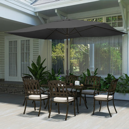 6.5x10ft Rectangle Patio Umbrella, Black Sun Umbrellas at Gallery Canada