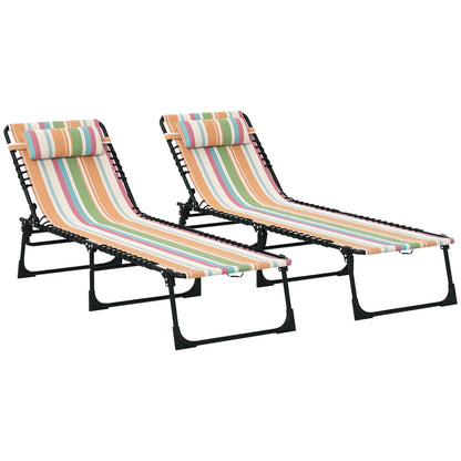 Folding Lounge Chair, Adjustable Chaise With Headrest, Multi-Colored Lounger Chairs at Gallery Canada