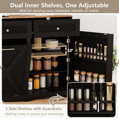 Tilt Out Trash Can Cabinet with Outlets and Adjustable Shelf, Black Sideboards Cabinets & Buffets at Gallery Canada