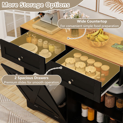 Tilt Out Trash Can Cabinet with Outlets and Adjustable Shelf, Black Sideboards Cabinets & Buffets at Gallery Canada