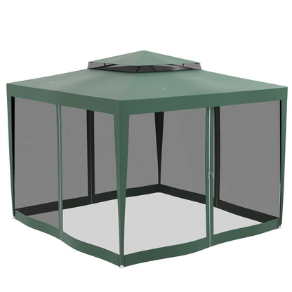 10' x 10' Outdoor Canopy Tent, Mesh Netting, Double Tier Roof Gazebos at Gallery Canada