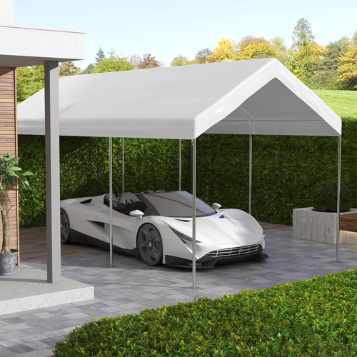 10 x 20ft Carport Canopy, UV Resistant, Ball Bungee Cords, White