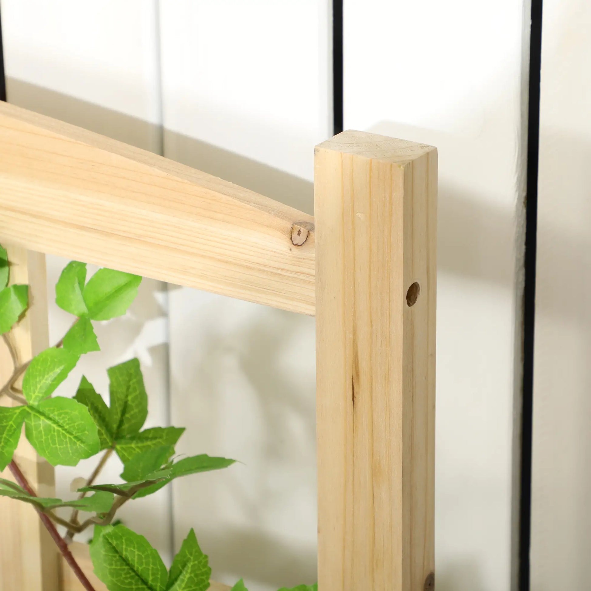 Wood Planter Box with Trellis, Raised Garden Bed, 43x46x47, Natural Wooden Planter Boxes at Gallery Canada