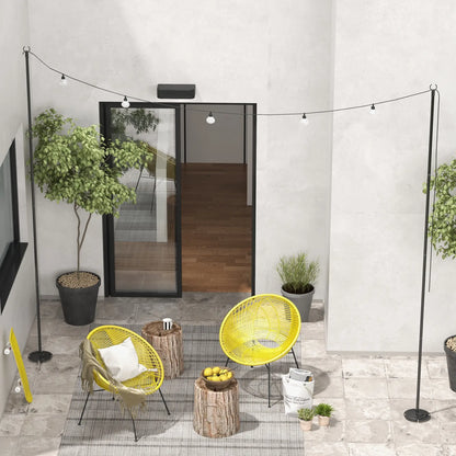 2 Pack 10' String Light Poles, Steel Hanging Stand, Black Lighting & Ceiling Fans at Gallery Canada