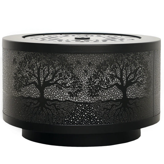 Outdoor Water Fountain with LED Lights, 10" Tall, Black Water Fountains Black at Gallery Canada