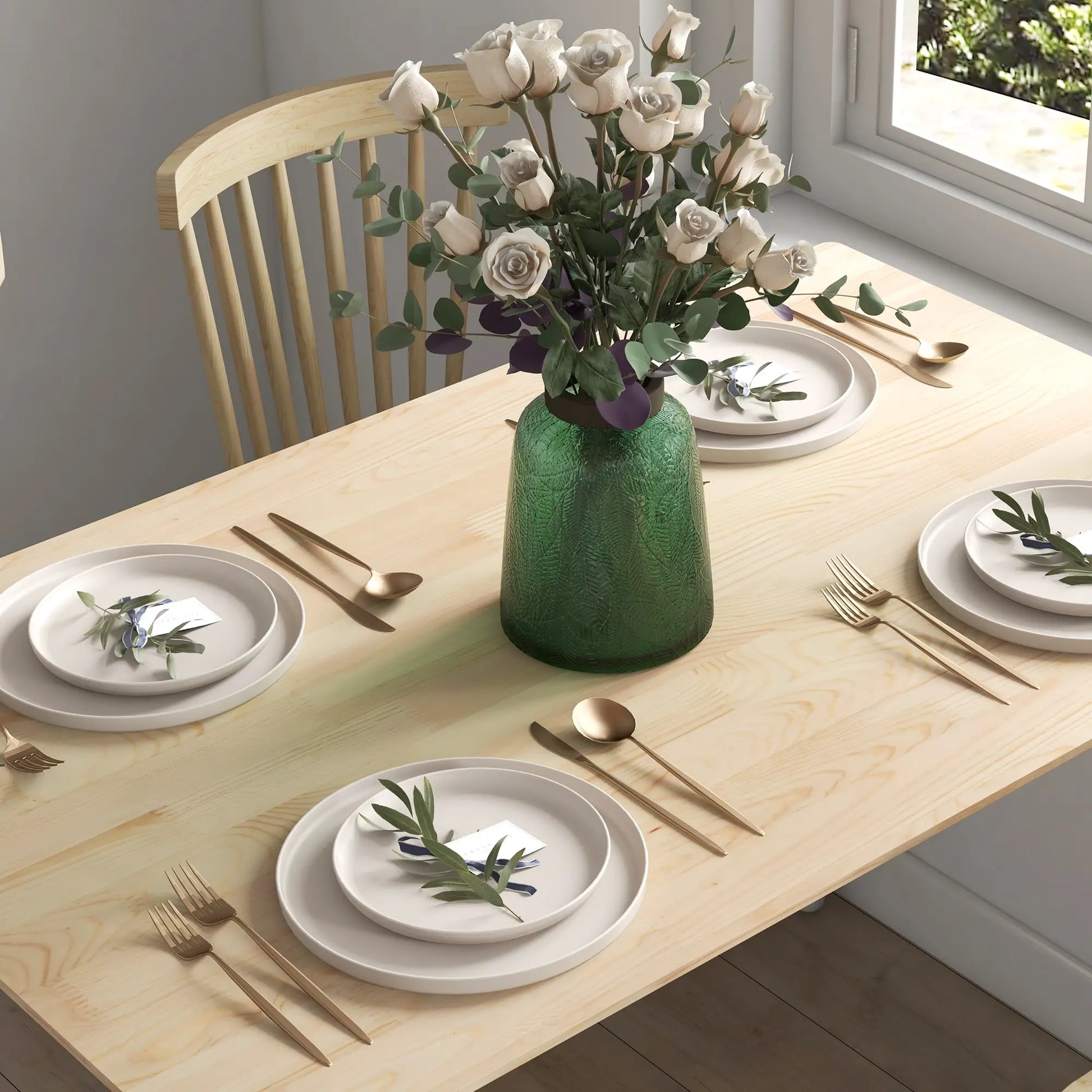 47" x 30" Dining Table, Farmhouse Dining Room Table with Pine Wood Frame and Angled Legs, Natural Bar Tables & Dining Tables at Gallery Canada