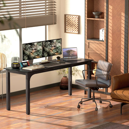 71" Computer Desk, Metal Legs, Distressed, Black Computer Desks at Gallery Canada