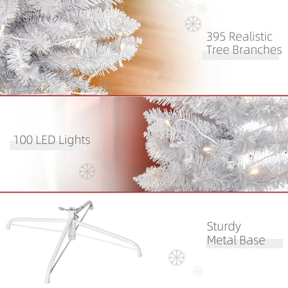 6ft Prelit Pencil Artificial Christmas Tree, 395 Branches, 100 LED Lights, White Pre Lit Christmas Trees at Gallery Canada