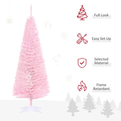 5FT Artificial Christmas Tree, Realistic Branches, Stable Stand, Pink Pencil Christmas Trees at Gallery Canada