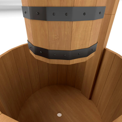 Wood Wishing Well Planter, Hanging Bucket, Drainage Hole, Orange Garden Decor at Gallery Canada
