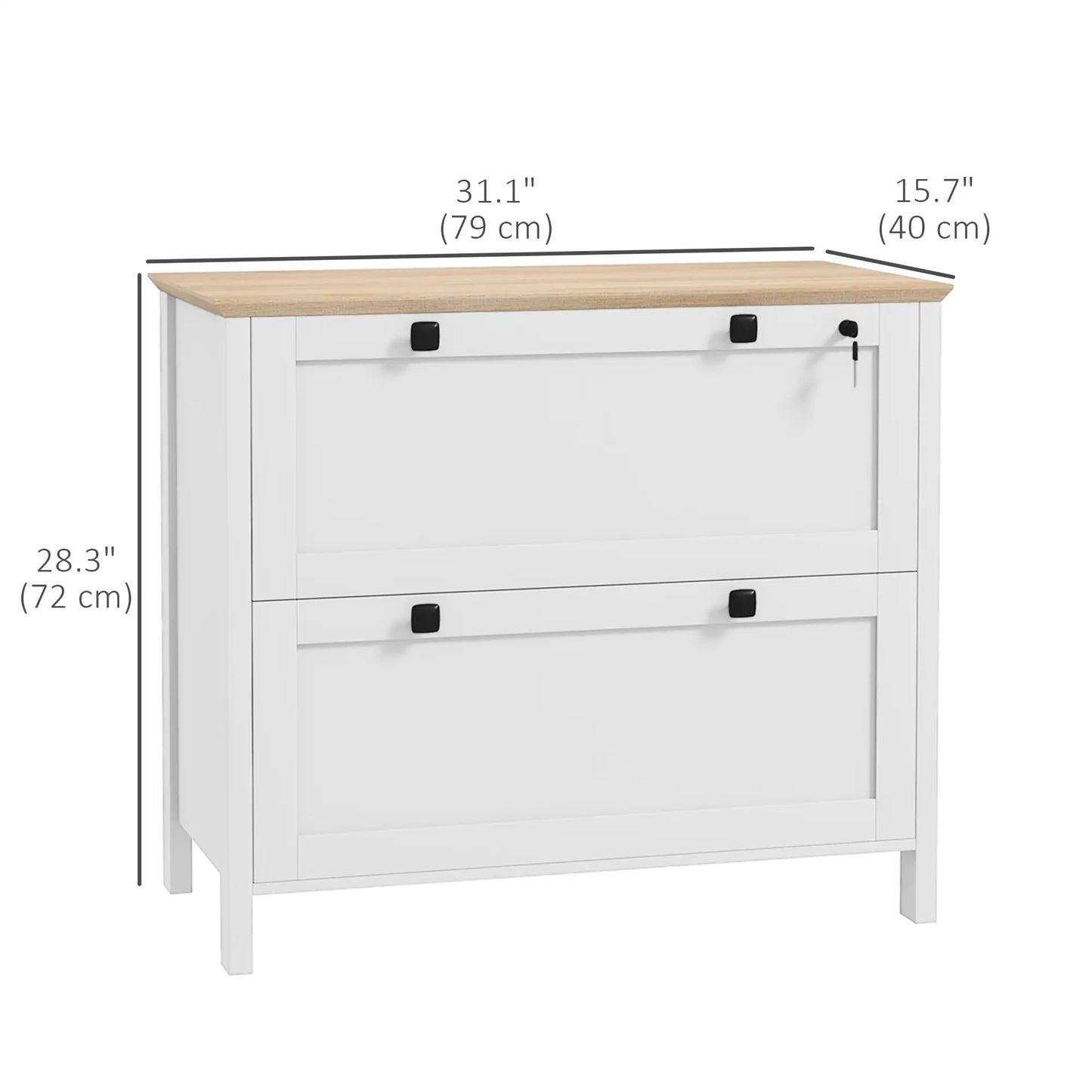 2 Drawer File Cabinet, Lockable, Adjustable Hanging Bar, Letter, A4, Legal Size, White Office Cabinets & Cupboards at Gallery Canada