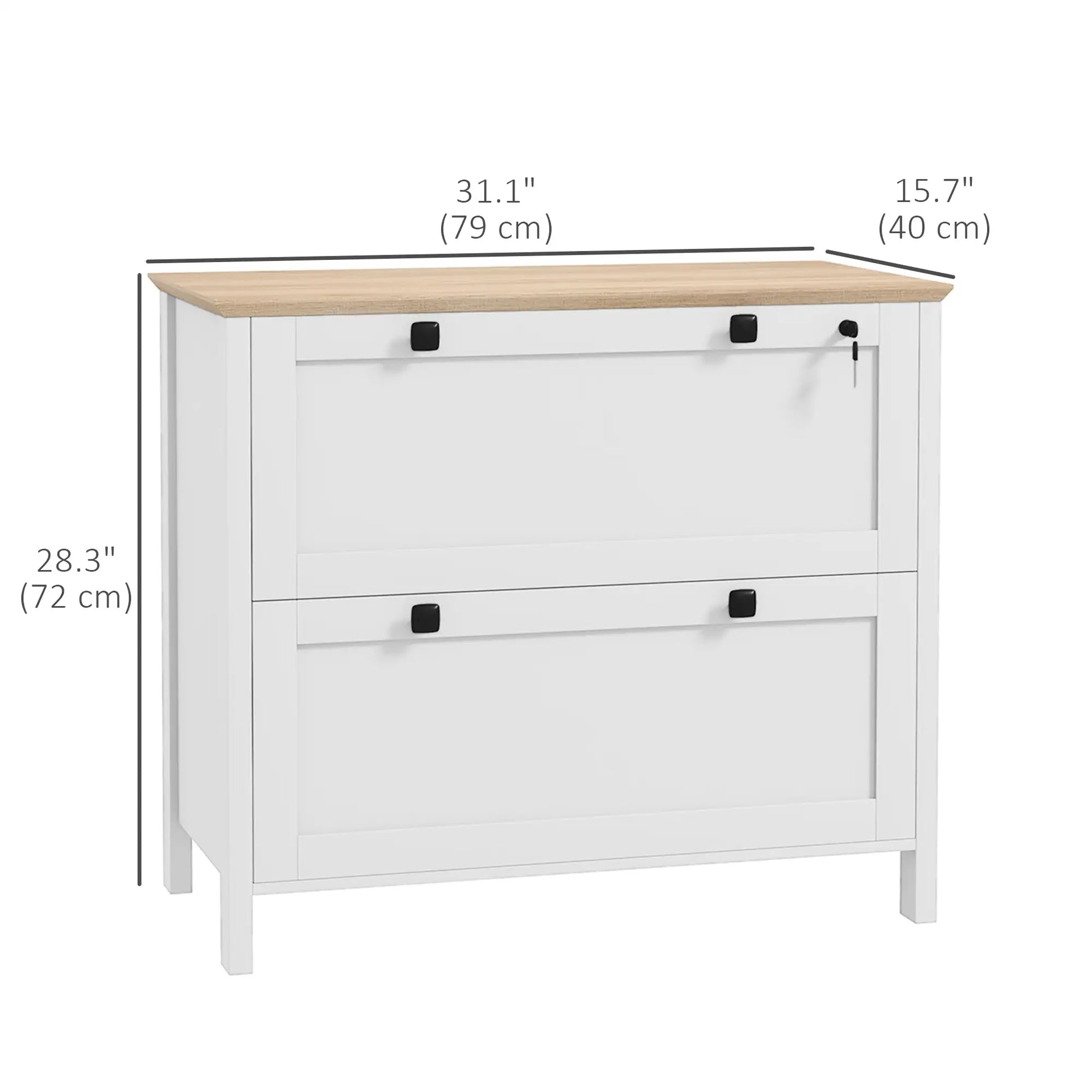 2 Drawer File Cabinet, Lockable, Adjustable Hanging Bar, Letter, A4, Legal Size, White Office Cabinets & Cupboards at Gallery Canada