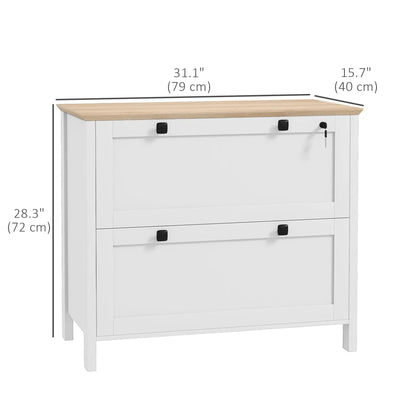 2 Drawer File Cabinet, Lockable, Adjustable Hanging Bar, Letter, A4, Legal Size, White Office Cabinets & Cupboards at Gallery Canada