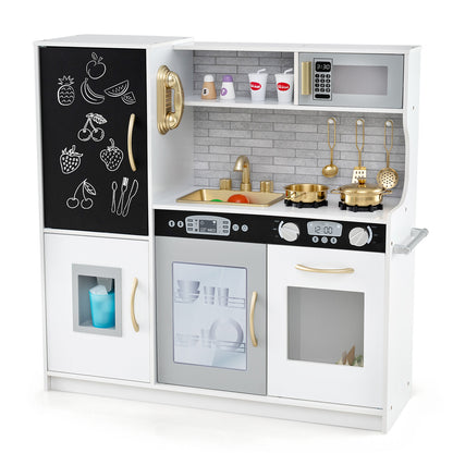 Toddler Pretend Play Kitchen for Boys and Girls 3-6 Years Old, White & Golden Play Kitchen Sets at Gallery Canada