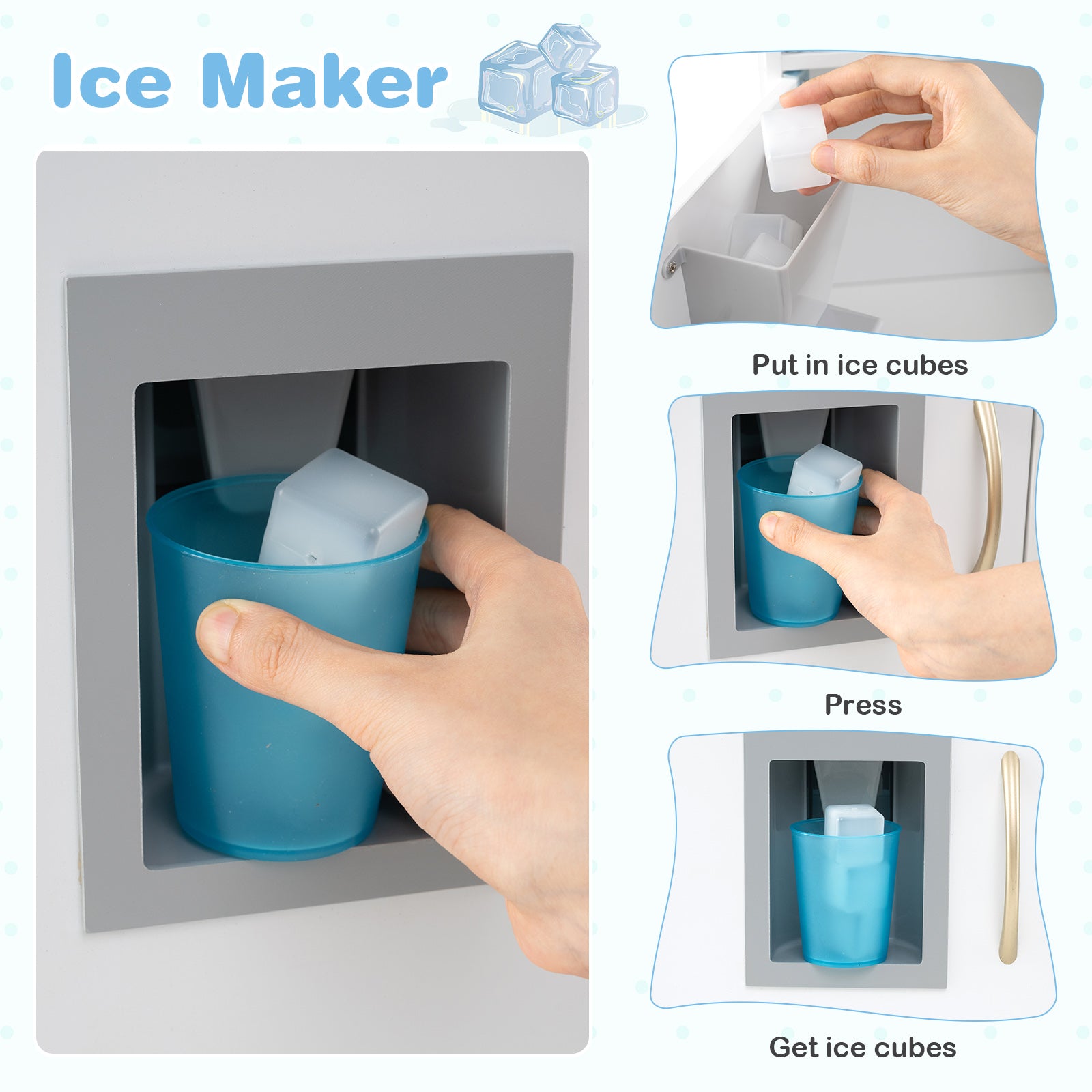 Toddler Pretend Play Kitchen for Boys and Girls 3-6 Years Old, White & Golden Play Kitchen Sets at Gallery Canada