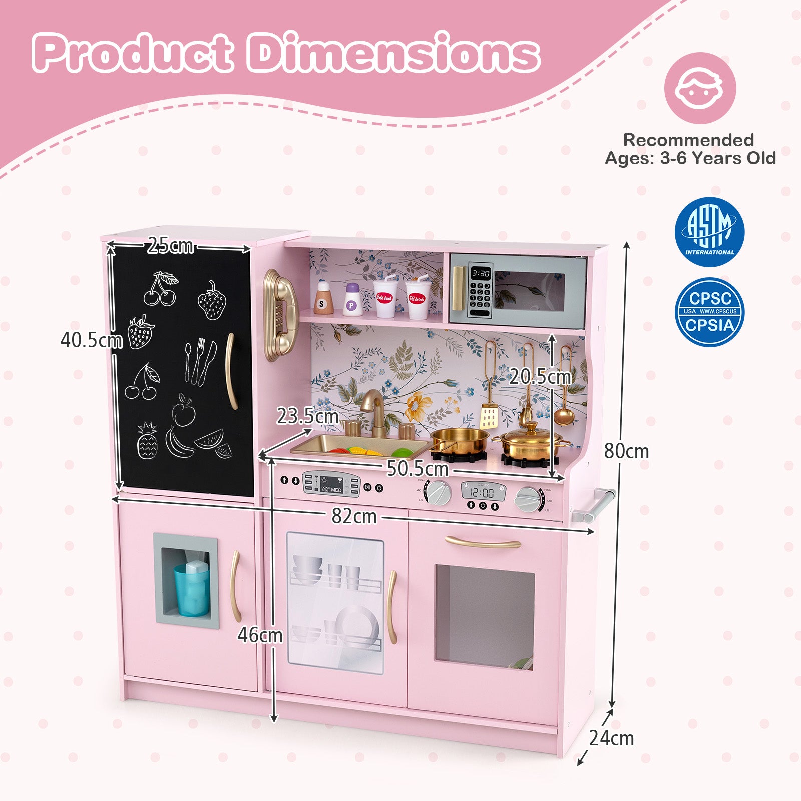 Toddler Pretend Play Kitchen for Boys and Girls 3-6 Years Old, Light Pink Play Kitchen Sets at Gallery Canada